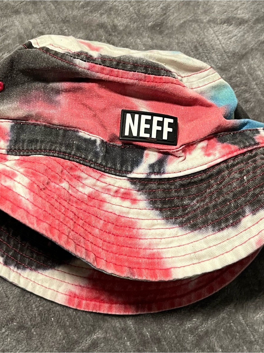 Neff Tie-Dye Bucket Hat in Red, Black & Blue